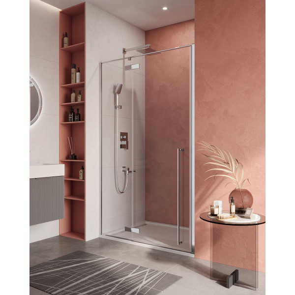 Душевые двери Cezares Liner 120x195 стекло прозрачное, профиль хром (LINER-B-12-120-C-Cr-L)