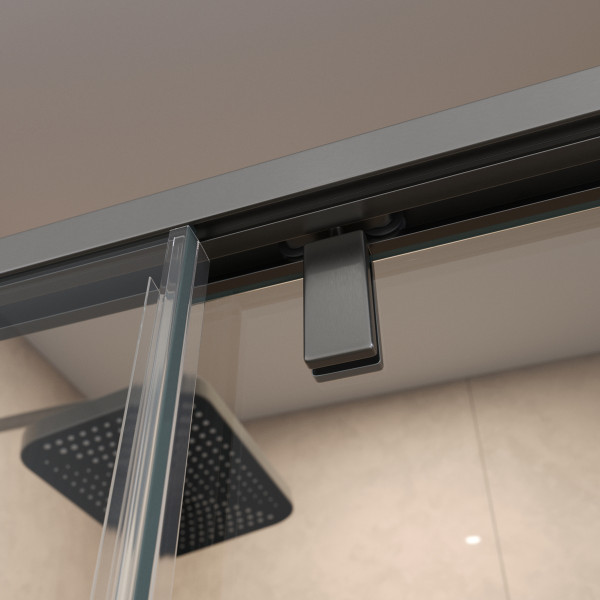 Душевая дверь BelBagno Soft Close-1 110x200 стекло прозрачное, профиль оружейная сталь матовая (SOFT_CLOSE-1-BF-1-110-C-GM)