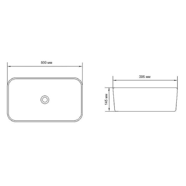 Раковина накладная Aquanet LAKE-1-MB 50х39,5х14,5 черная матовая (245829)