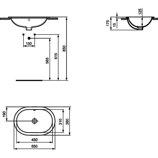 Раковина встраиваемая Ideal Standard Connect (E504801) Раковина встраиваемая Ideal Standard Connect (E504801)