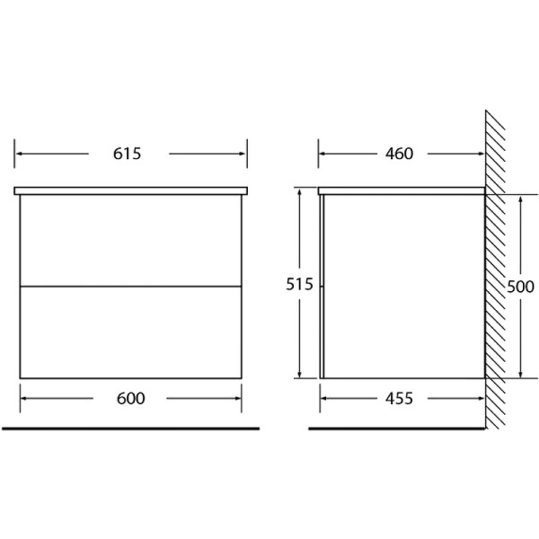 Тумба подвесная BelBagno Etna 60 Rovere Moro (ETNA-600-2C-SO-RW-P)