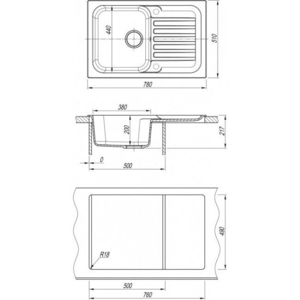 Мойка для кухни Dr. Gans Адель 78х51 дюна (25.090.C0780.402)