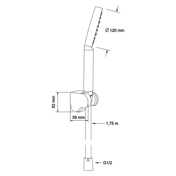 Душевой гарнитур Swedbe Hermes черный (5133B)