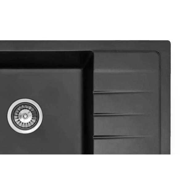 Мойка для кухни Rea sten black metalic гранит 79,5x48x20 черная металлик (ZLE-00106)