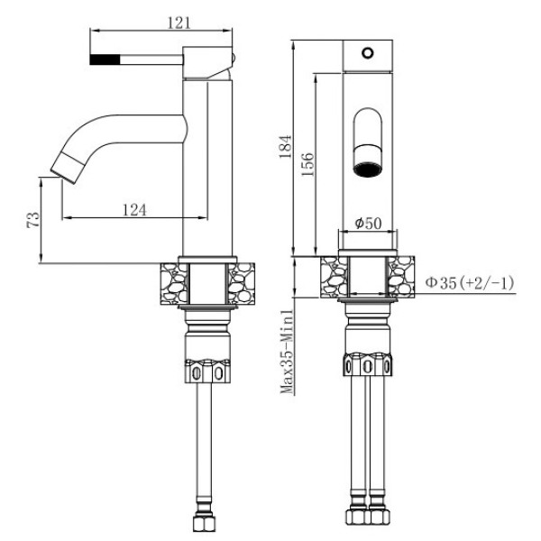 Смеситель для раковины Voda Vessel хром (VSL26M)