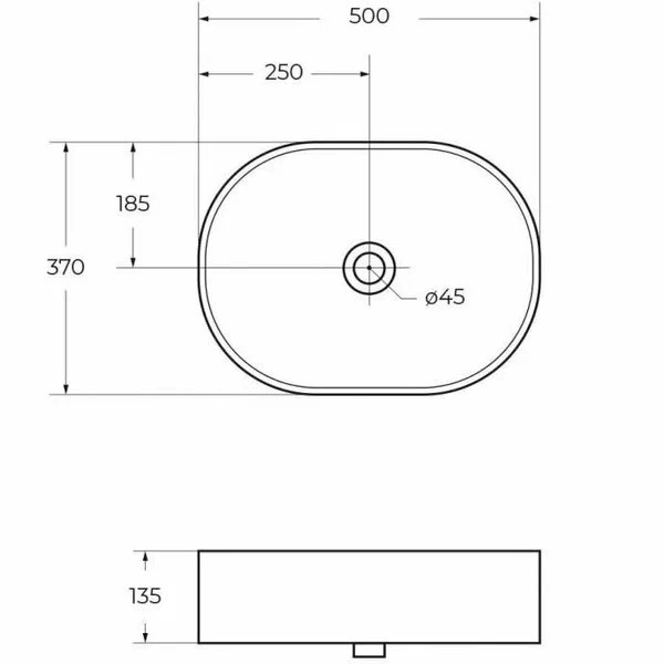 Раковина накладная BelBagno 37x50 белая (BB1483)
