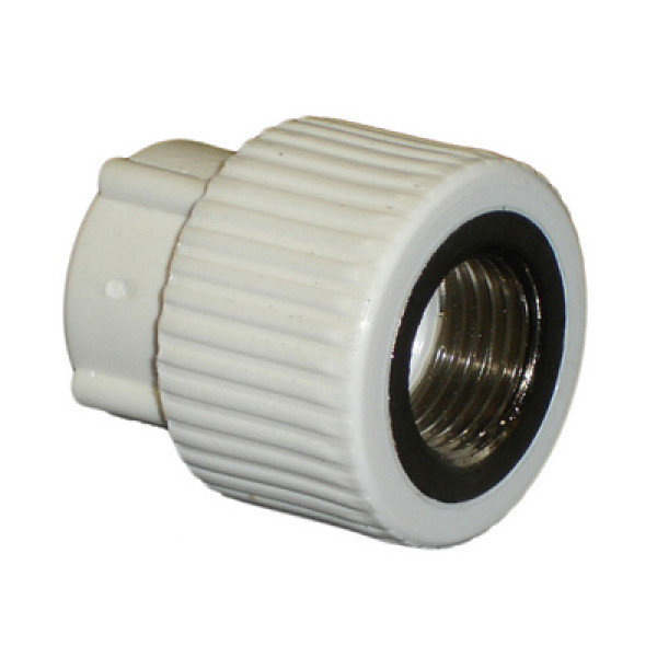 Переход PP-R 25*1/2"В "Pilsa" (белый, латунь) (80415) Переход PP-R 25*1/2"В "Pilsa" (белый, латунь) (80415)