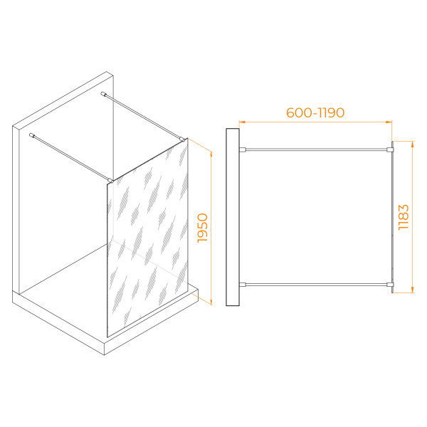 Душевое ограждение RGW Walk In 120x195 стекло прозрачное, профиль хром (35101612-11) Душевое ограждение RGW Walk In 120x195 стекло прозрачное, профиль хром (35101612-11)