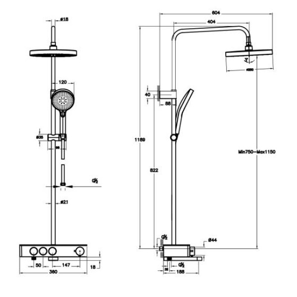 Душевая система Vitra Core Round хром (A4730934EXP)