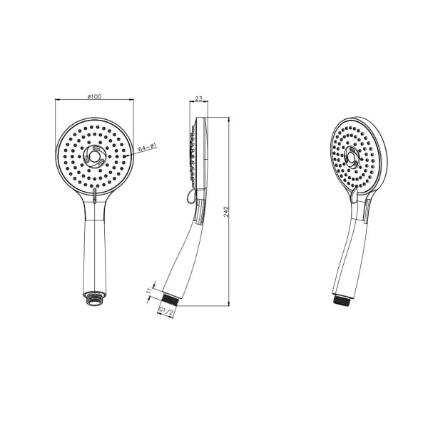 Душевая лейка Aquatek Вега оружейная сталь (AQ2003BGM)