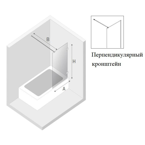 Душевая шторка на ванну NEW TRENDY Avexa 100 см (EXK-2009-WP)