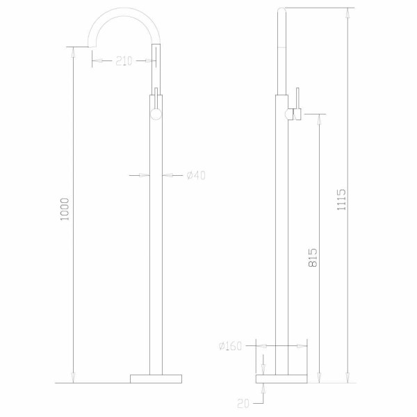 Смеситель напольный Abber Wasser Kreis черный матовый (AF8141B) Смеситель напольный Abber Wasser Kreis черный матовый (AF8141B)