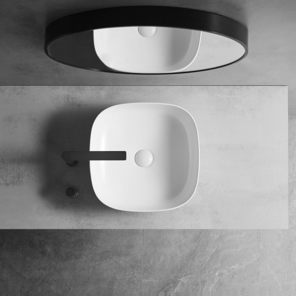 Раковина накладная Abber Bequem 42x42x14 белая (AC2123)