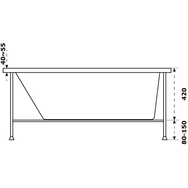 Ванна акриловая Azario Бали 150x70x45 белая (БАВ0101)