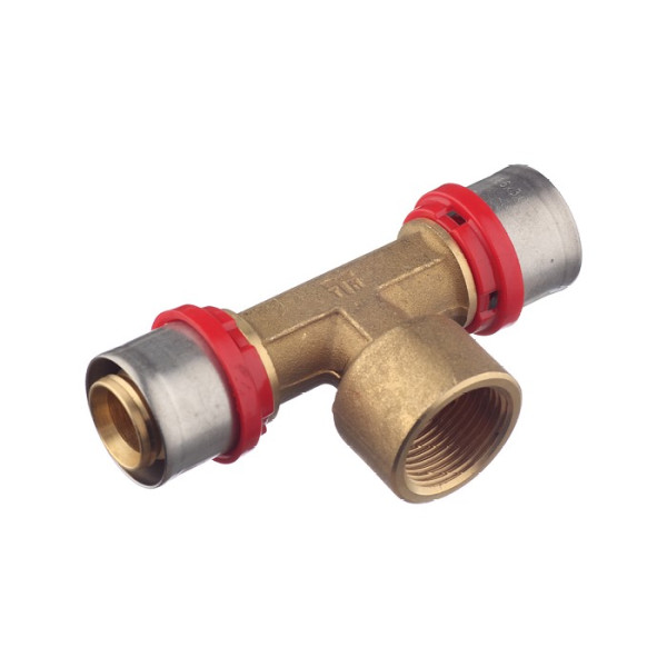 Тройник Tiemme 26х3/4"Вх26 латунь (пресс) (1650048 / 1659G260526CZ)