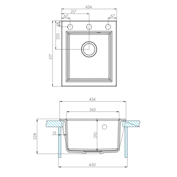 Мойка для кухни врезная Aquaton Линеа 434x517x228 серый шелк (1.A732.9.32L.W25.0) Мойка для кухни врезная Aquaton Линеа 434x517x228 серый шелк (1.A732.9.32L.W25.0)