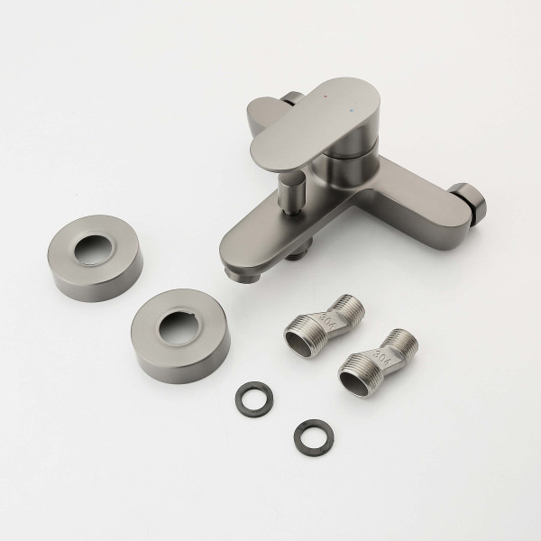 Смеситель для ваны и душа Aquatek Ника оружейная сталь (AQ1840BGM) Смеситель для ваны и душа Aquatek Ника оружейная сталь (AQ1840BGM)