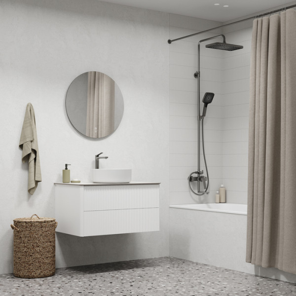 Душевая система Iddis Parker с тропическим душем и изливом матовый графит (PARGM3Fi060)