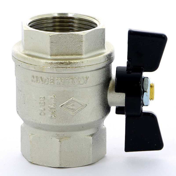 Кран Bugatti 1 1/4" ВВ шаровый New Jersey 912 (черная бабочка) (09120007)