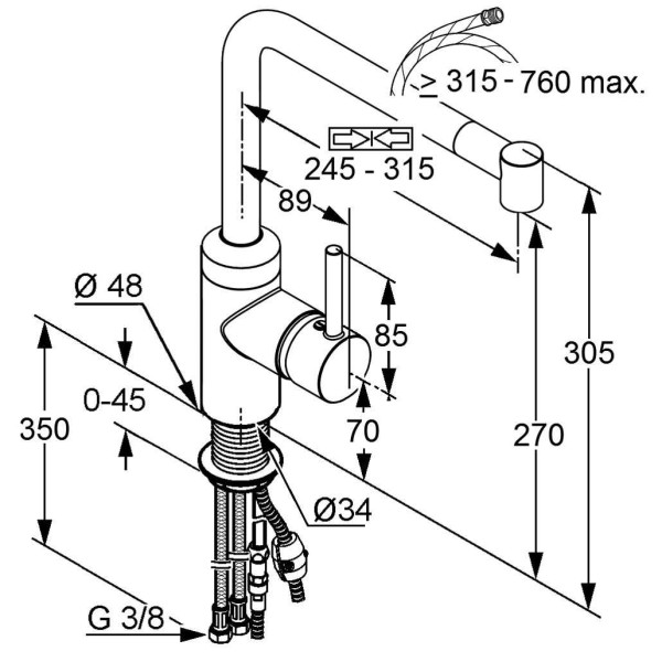 Смеситель для кухни Kludi L-INE (428210577) Смеситель для кухни Kludi L-INE (428210577)