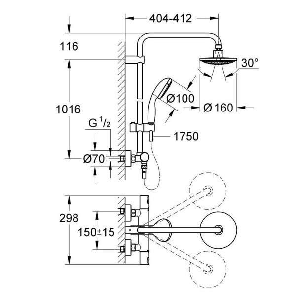 Душевая система Grohe Vitalio Start Shower System хром (27960000) Душевая система Grohe Vitalio Start Shower System хром (27960000)