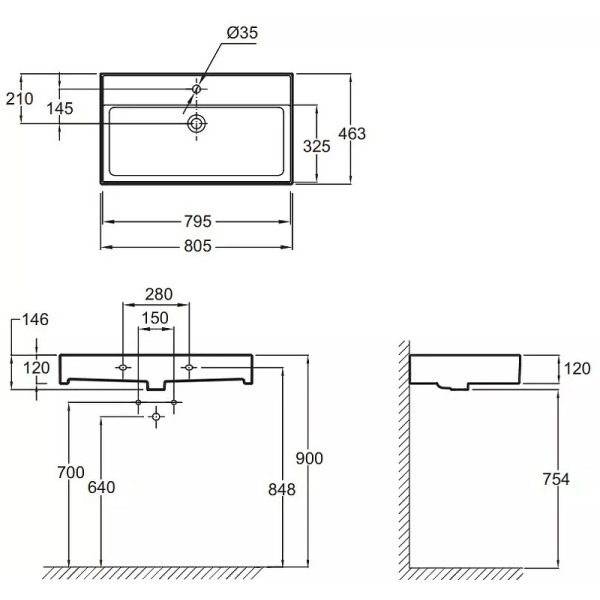 Раковина накладная Jacob Delafon Vivienne 80,5x4,6 белая (EXBI112-00)