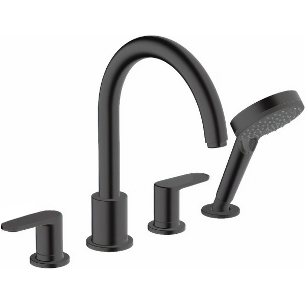 Смеситель на борт ванны Hansgrohe Vernis Blend на 4 отверстия матовый черный (71456670)