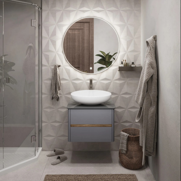 Тумба подвесная 1Marka Monro 600x450x420 серый (Ц0000036664)