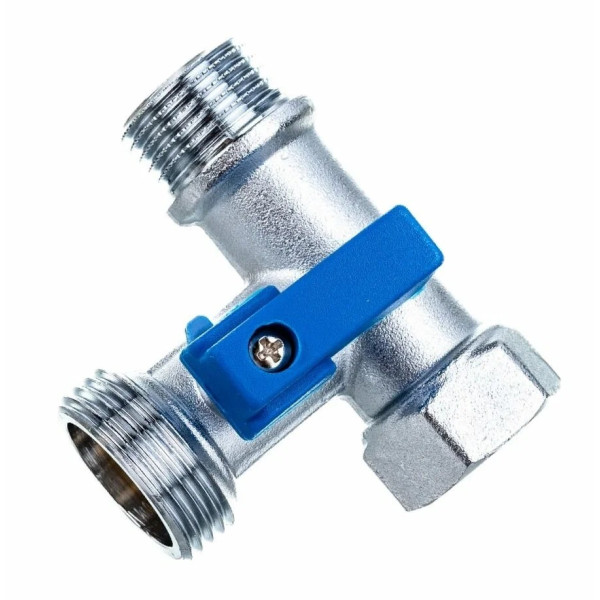 Кран проходной Fornara 1/2"x3/4"x1/2" НВ шаровый (никель) (124 D-E-RTBO)
