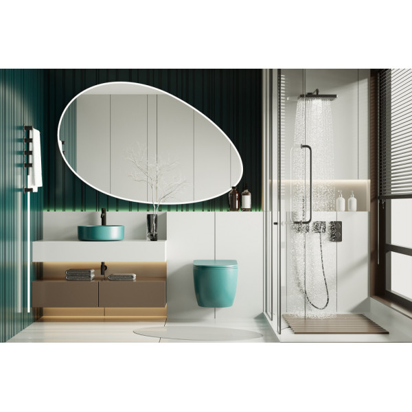 Унитаз подвесной ABBER Bequem темно-зеленый матовый, безободковый (AC1101MBG)