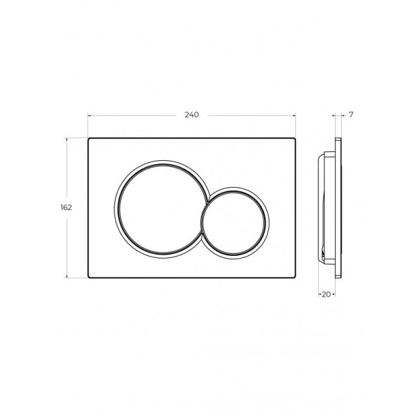 Клавиша смывная Cezares Stylus оружейная сталь (STYLUS-BTN-GM)