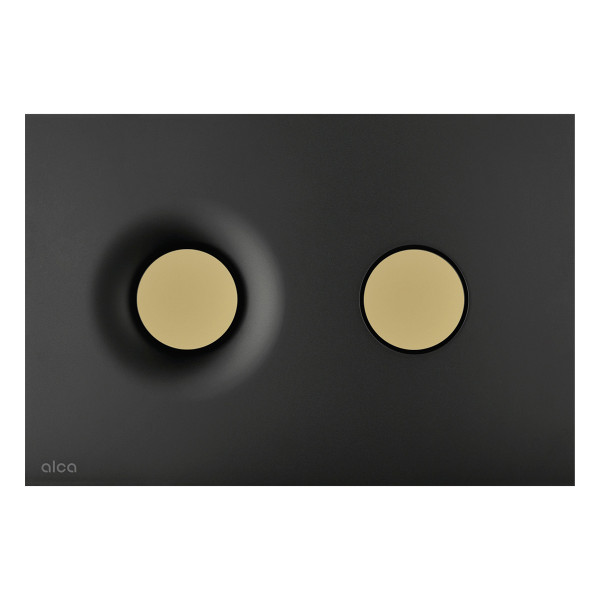 Клавиша смывная Alcaplast черная матовая/золото матовое (M1978-7)
