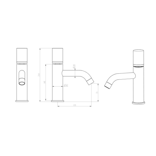 Смеситель для раковины Boheme Stick GM (графит) (121-GM.4) Смеситель для раковины Boheme Stick GM (графит) (121-GM.4)