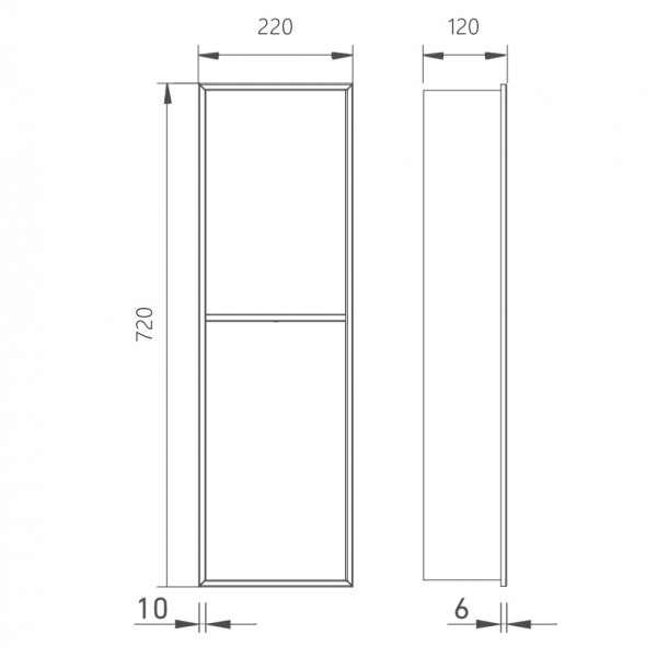 Ниша настенная скрытая Abber Nischen 22x12x72 белая матовая (AN3002MW)