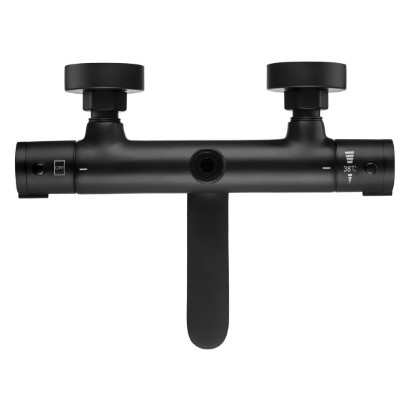 Смеситель для ванны и душа Swedbe Hermes термостат с повортн.изливом черный (9042B) Смеситель для ванны и душа Swedbe Hermes термостат с повортн.изливом черный (9042B)