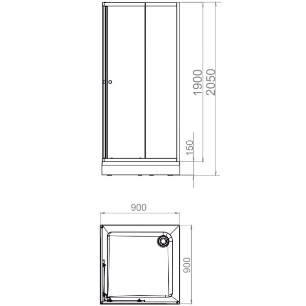 Душевой уголок Melodia Cube 90х90х190 стекло мат.4мм, бел.профиль (MCNCB9090MWt)