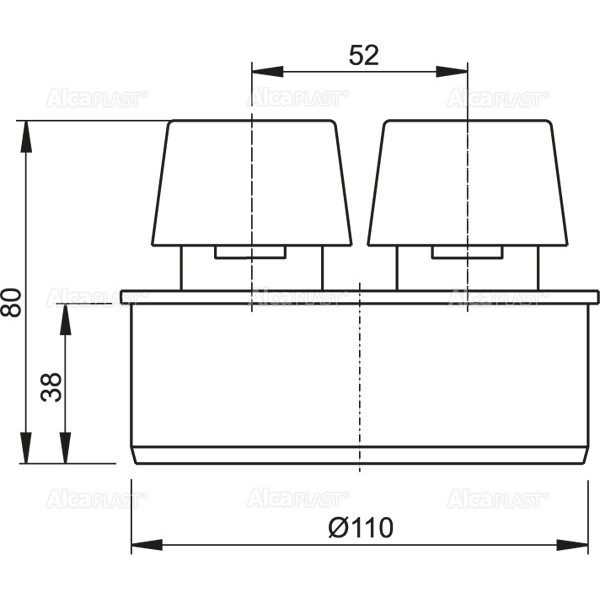 Клапан вакуумный AlcaPlast 110 (APH110)