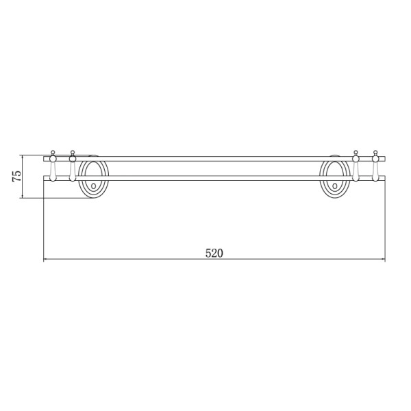 Полка Fashun стекл хром (A1507)