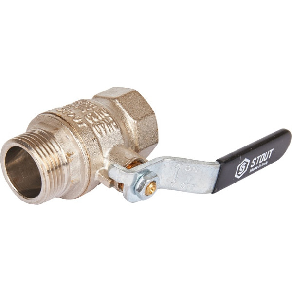 Кран 3/4" ВН шаровый Stout стандартнопроходной (чёрная ручка) (SVB-0013-000020) Кран 3/4" ВН шаровый Stout стандартнопроходной (чёрная ручка) (SVB-0013-000020)