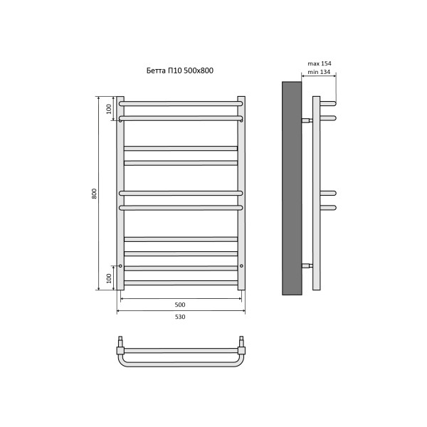 Полотенцесушитель водяной Aquatek Бетта 50х80 П10 хром (AQ KRC1080CH) Полотенцесушитель водяной Aquatek Бетта 50х80 П10 хром (AQ KRC1080CH)