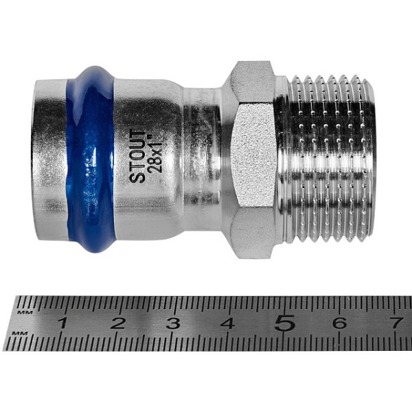 Переход 28х1"Н Stout SSS-2021 ВПр-НР (нерж.ст., пресс) SSS-2021-000281