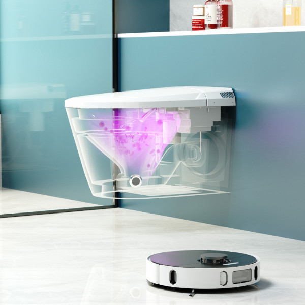 Комплект Abber подвесной электронный унитаз-биде Bequem AC1119S с инсталляцией AC0101P2 (AC1119S-AC0101P2)