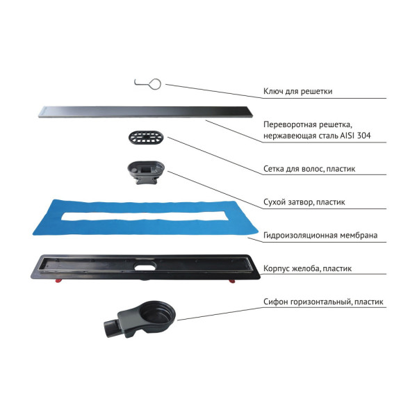 Желоб водосток Berges Optim Line Black 600 черный матовый (095506) Желоб водосток Berges Optim Line Black 600 черный матовый (095506)