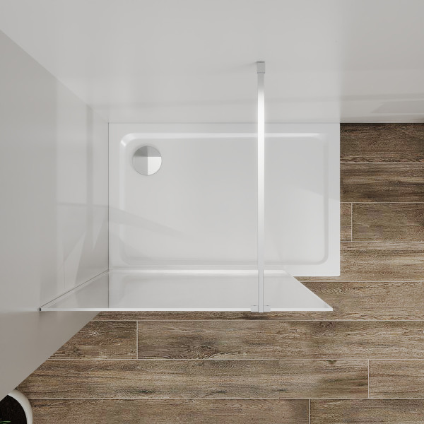 Душевое ограждение Azario Walk-In 100x195 стекло прозрачное/с графическим принтом, профиль черный матовый (AZ-271-10-MB-CGP)