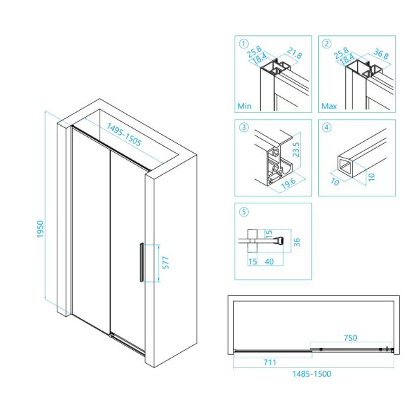 Душевая дверь RGW Stilvoll 150x195 стекло прозрачное, профиль хром (32321215-11) Душевая дверь RGW Stilvoll 150x195 стекло прозрачное, профиль хром (32321215-11)