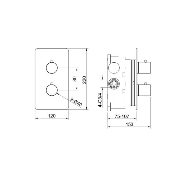 Смеситель для ванны и душа Aquatek Европа с термостатом (внешняя и скрытая часть) шлифованное золото (AQ1392BG)
