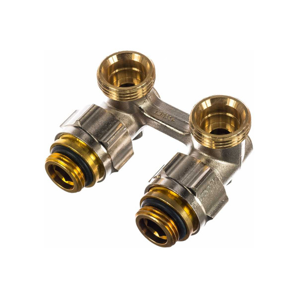 Фитинг двойной Oventrop угловой со встроенным шаровым краном Multiflex F-ZB G1/2НР*G3/4НР (1015884) Фитинг двойной Oventrop угловой со встроенным шаровым краном Multiflex F-ZB G1/2НР*G3/4НР (1015884)