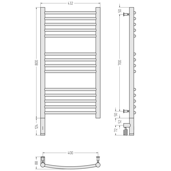 Полотенцесушитель электрический Сунержа Богема 3.0 выгнутая 800x400 провод слева матовый белый (30-5802-8040) Полотенцесушитель электрический Сунержа Богема 3.0 выгнутая 800x400 провод слева матовый белый (30-5802-8040)