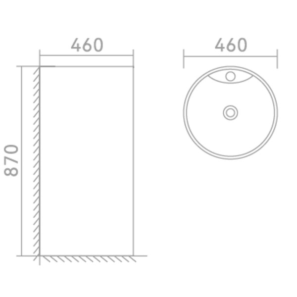 Раковина напольная Abber Bequem 46x46x87 белая (AC2132)