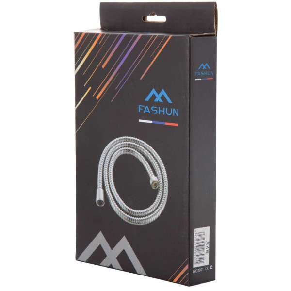 Шланг для душа Fashun 150 см двойная оплетка D=14мм гайка цинк 1/2" хром+гайка медь 1/2" хром (A46)